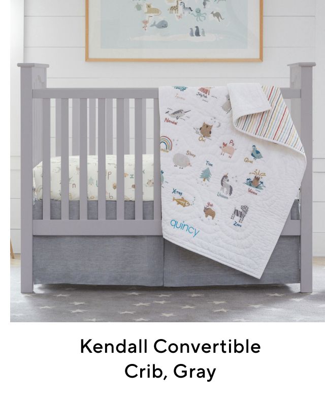 KENDALL CONVERTIBLE CRIB, GRAY