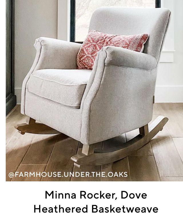 MINNA ROCKER, DOVE HEATHERED BASKETWEAVE