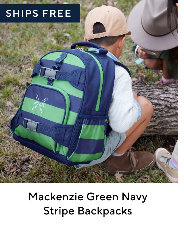 MACKENZIE GREEN NAVY STRIPE BACKPACKS