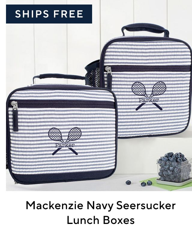 MACKENZIE NAVY SEERSUCKER LUNCH BOXES