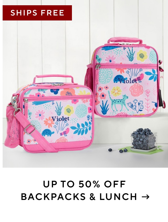 UP TO 50% OFF BACKPACKS & LUNCH