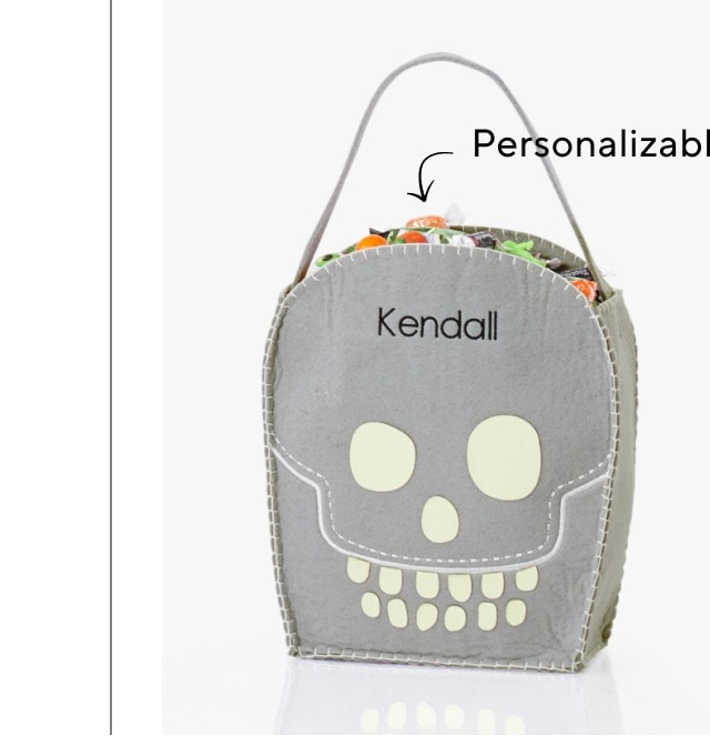 SKULL GLOW FELT TREAT BAG