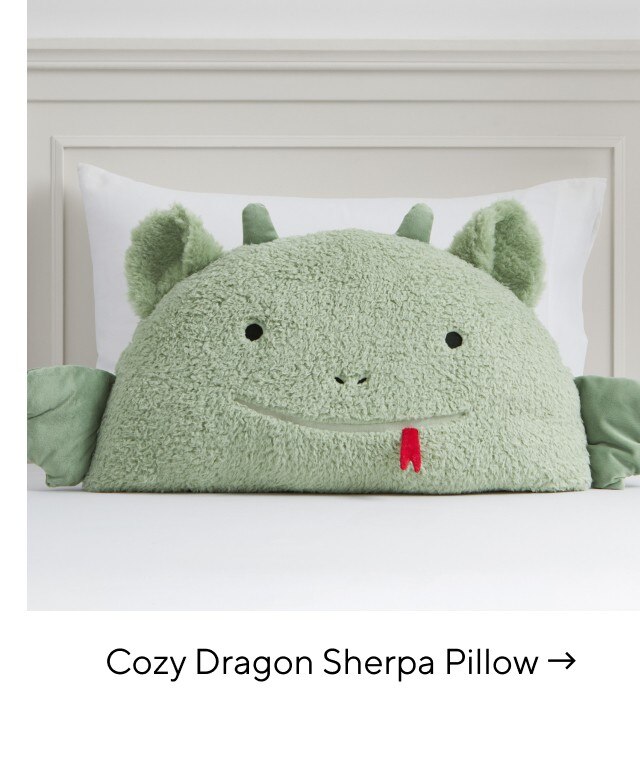 COZY DRAGON SHERPA PILLOW