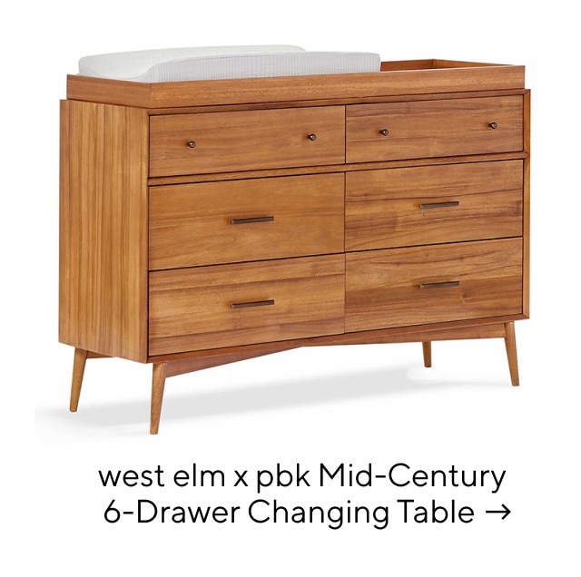 WEST ELM X PBK MID-CENTURY 6-DRAWER CHANGING TABLE