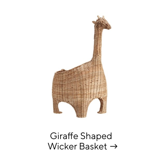 GIRAFFE SHAPED WICKER BASKET