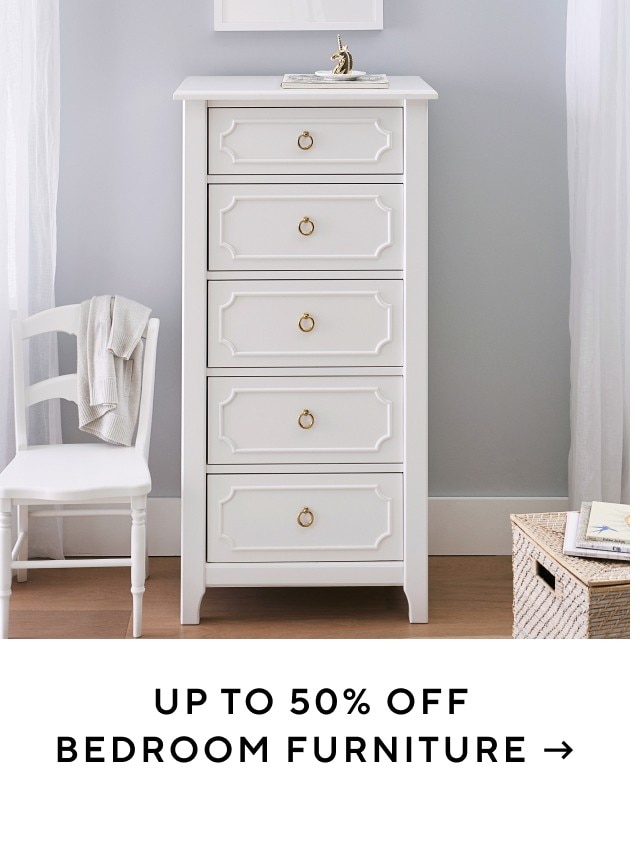 UP TO 50% OFF BEDROOM FURNITURE