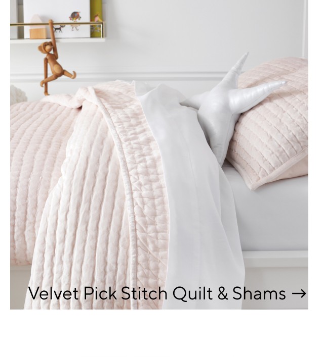 VELVET PICK STITCH QUILT & SHAMS