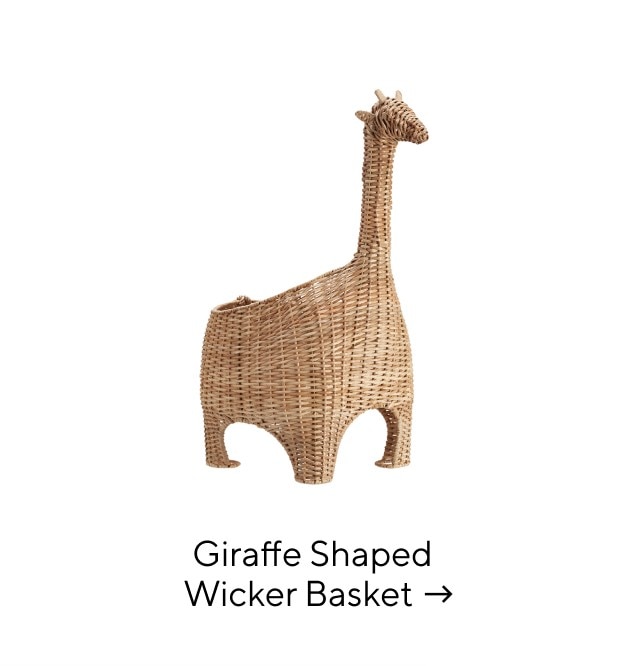GIRAFFE SHAPED WICKER BASKET