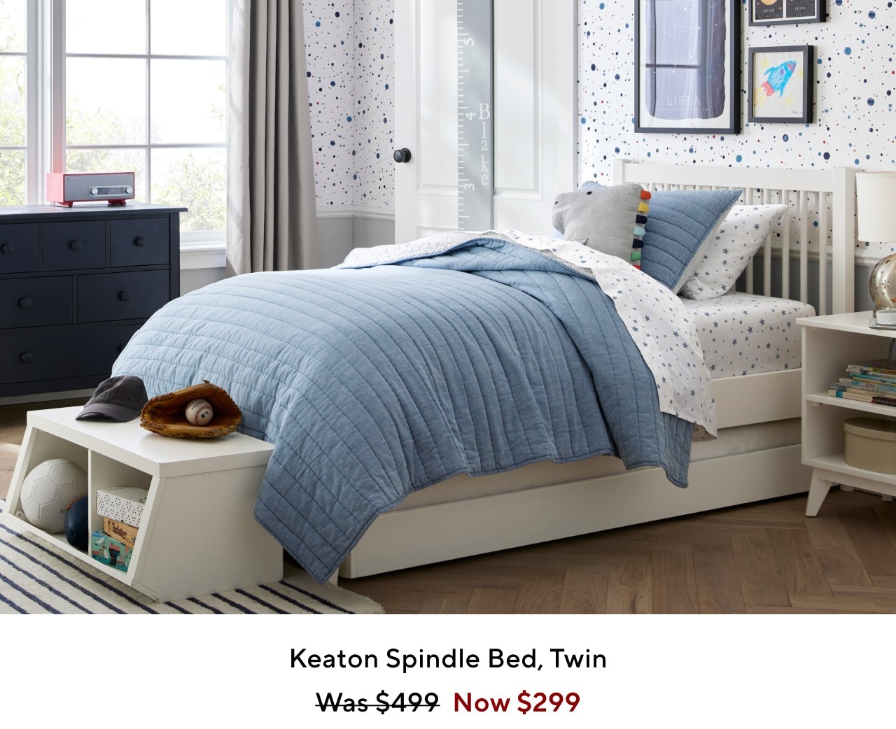 KEATON SPINDLE BED, TWIN