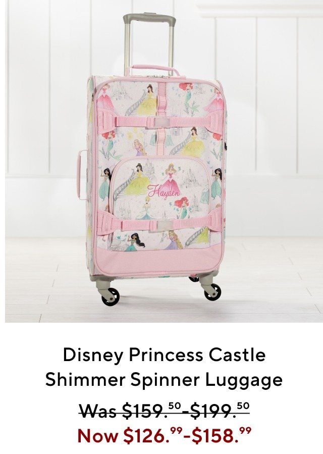 DISNEY PRINCESS CASTLE SHIMMER SPINNER LUGGAGE