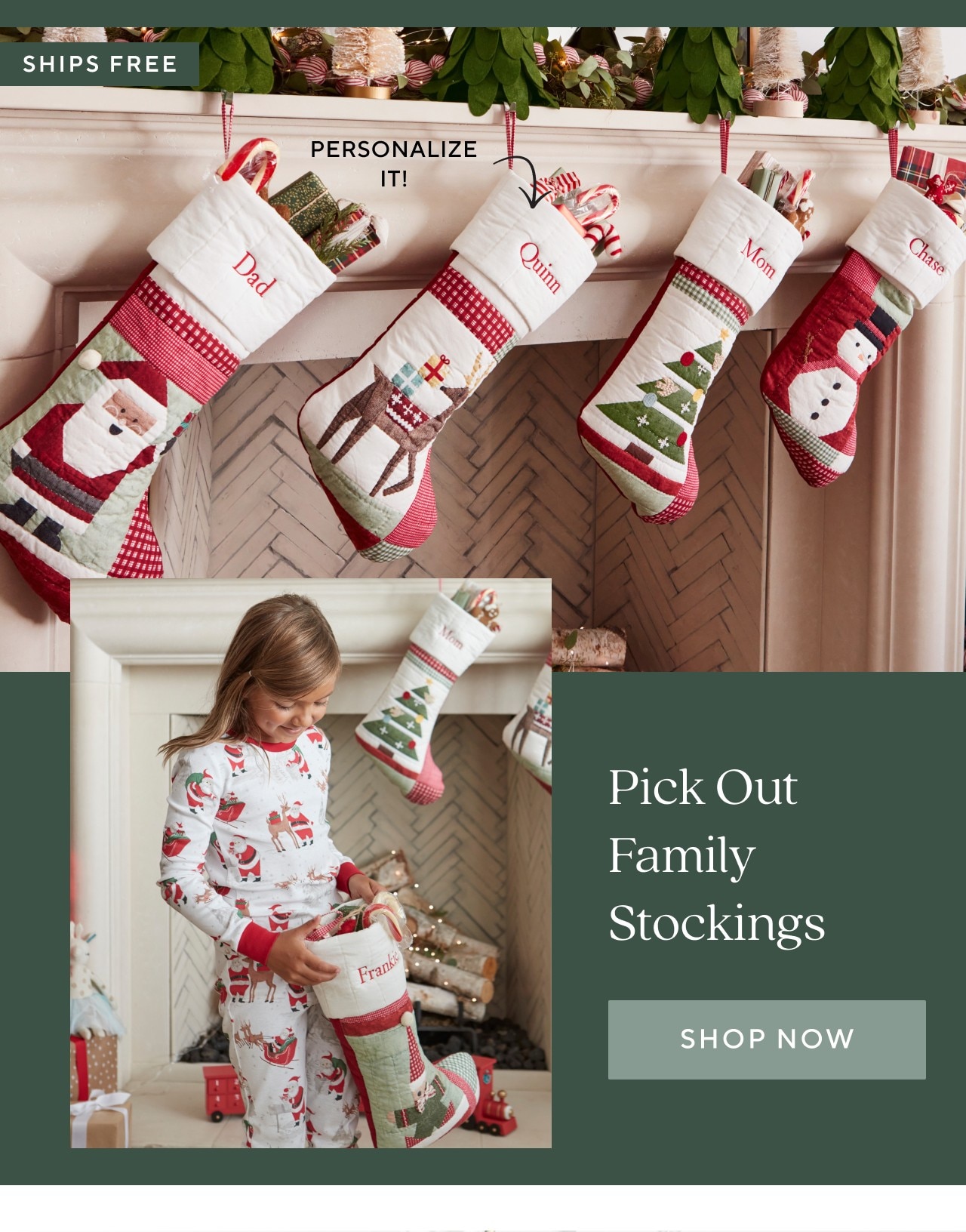 PICK OUT FAMILY STOCKINGS