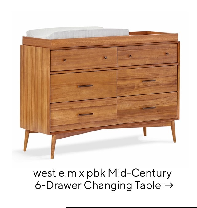 WEST ELM X PBK MID-CENTURY 6-DRAWER CHANGING TABLE