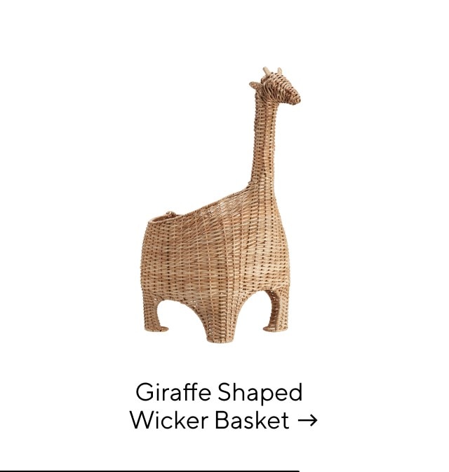 GIRAFFE SHAPED WICKER BASKET