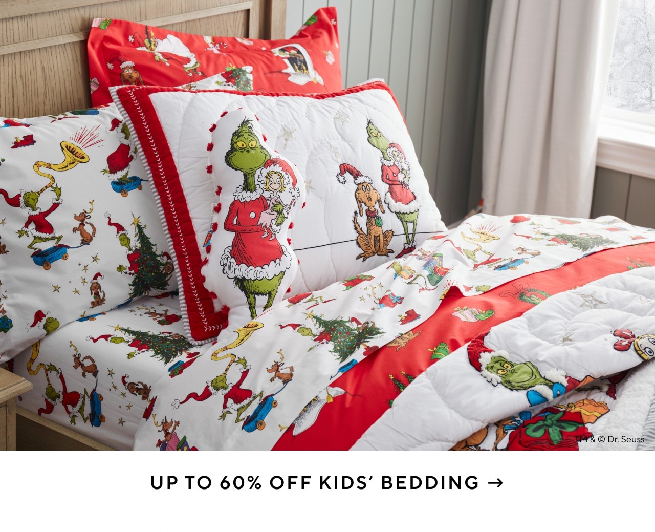 UP TO 60% OFF KIDS' BEDDING