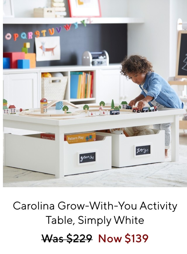 CAROLINA GROW-WITH-YOU ACTIVITY TABLE, SIMPLY WHITE