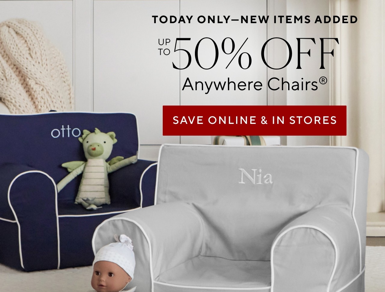 TODAY ONLY - NEW ITEMS ADDED - UP TO 50% OFF ANYWHERE CHAIRS