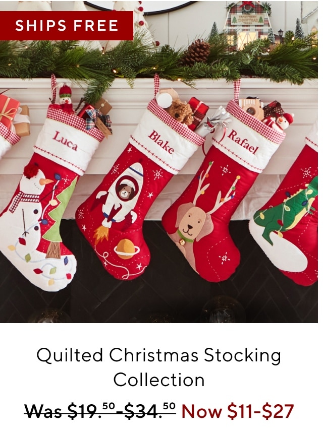 QUILTED CHRISTMAS STOCKING COLLECTION