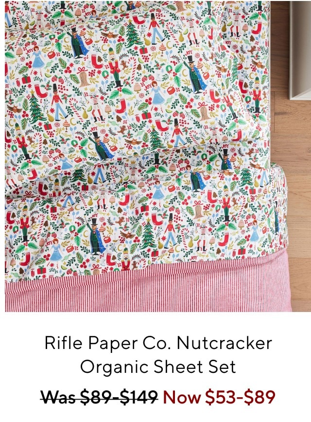 RIFLE PAPER CO. NUTCRACKER ORGANIC SHEET SET