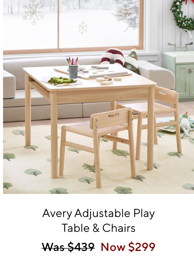 AVERY ADJUSTABLE PLAY TABLE & CHAIRS