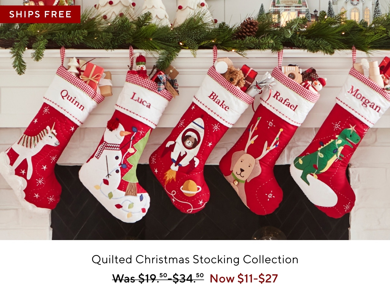 QUILTED CHRISTMAS STOCKING COLLECTION