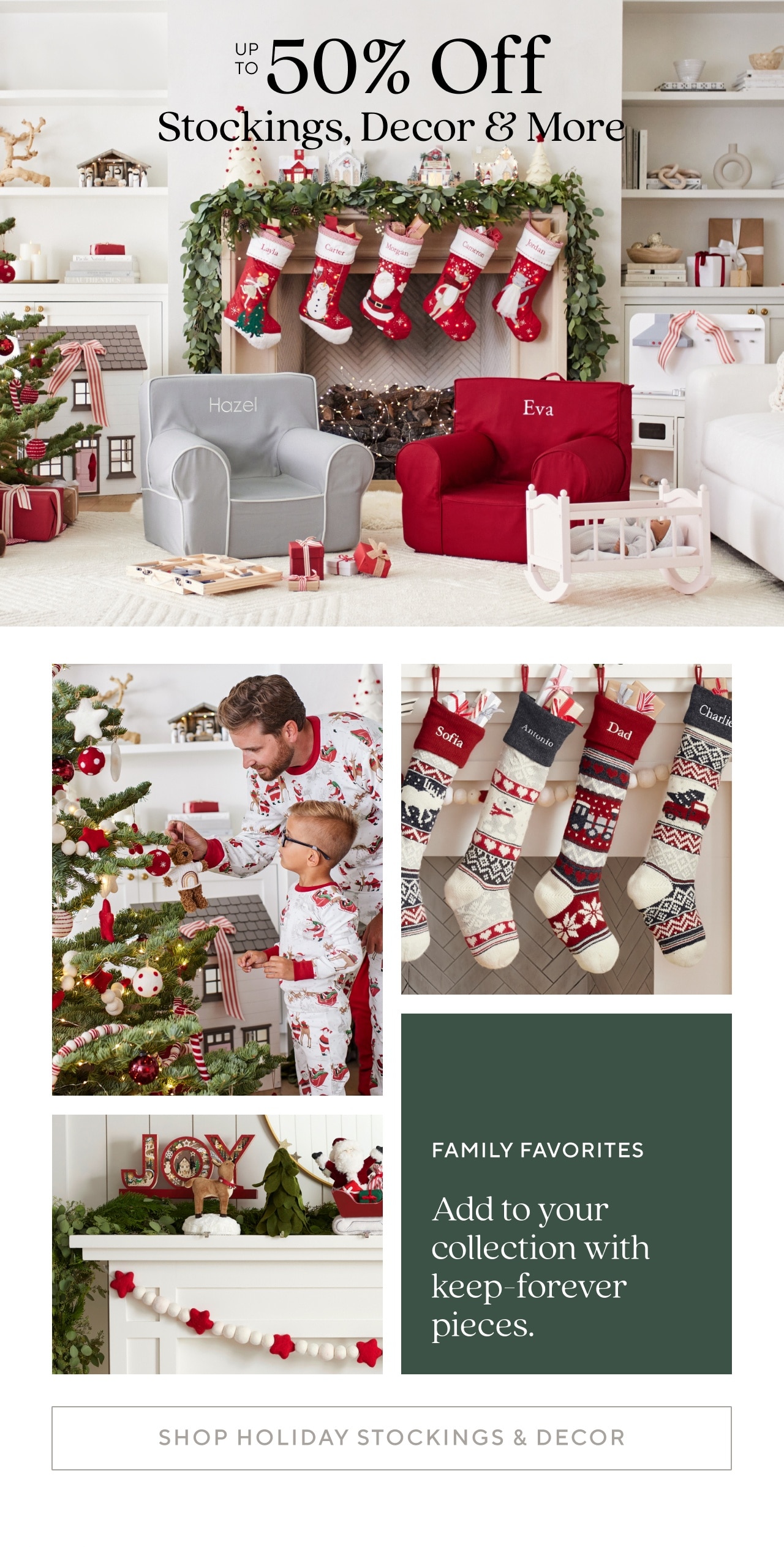 SHOP HOLIDAY STOCKINGS AND DECOR