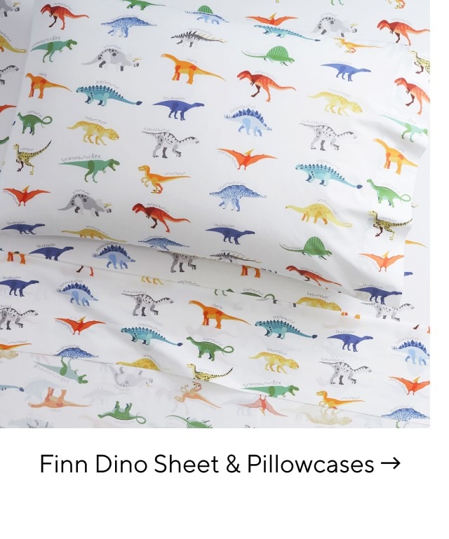 FINN DINO SHEET & PILLOWCASES