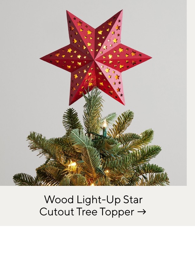 WOOD LIGHT-UP STAR CUTOUT TREE TOPPER