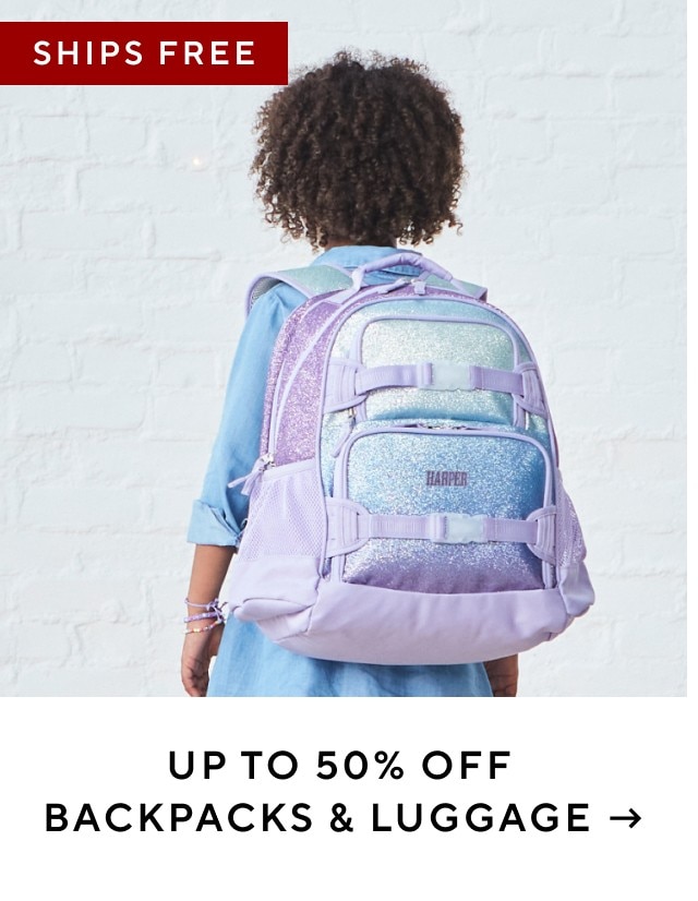 UP TO 50% OFF BACKPACKS & LUGGAGE