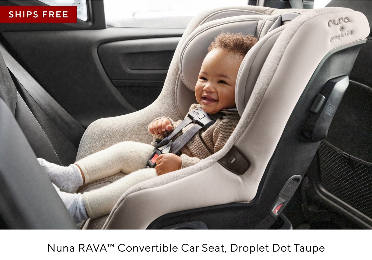 NUNA RAVA CONVERTIBLE CAR SEAT, DROPLET DOT TAUPE