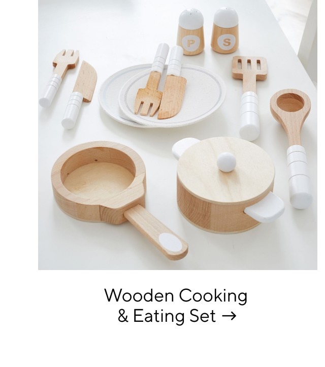WOODEN COOKING & EATING SET