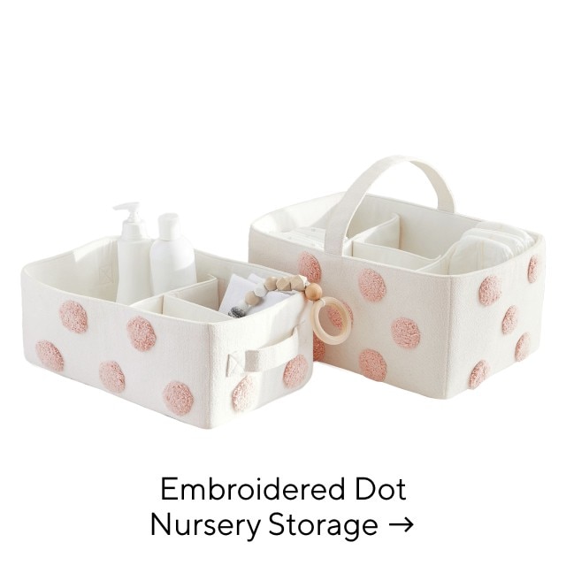 EMBROIDERED DOT NURSERY STORAGE