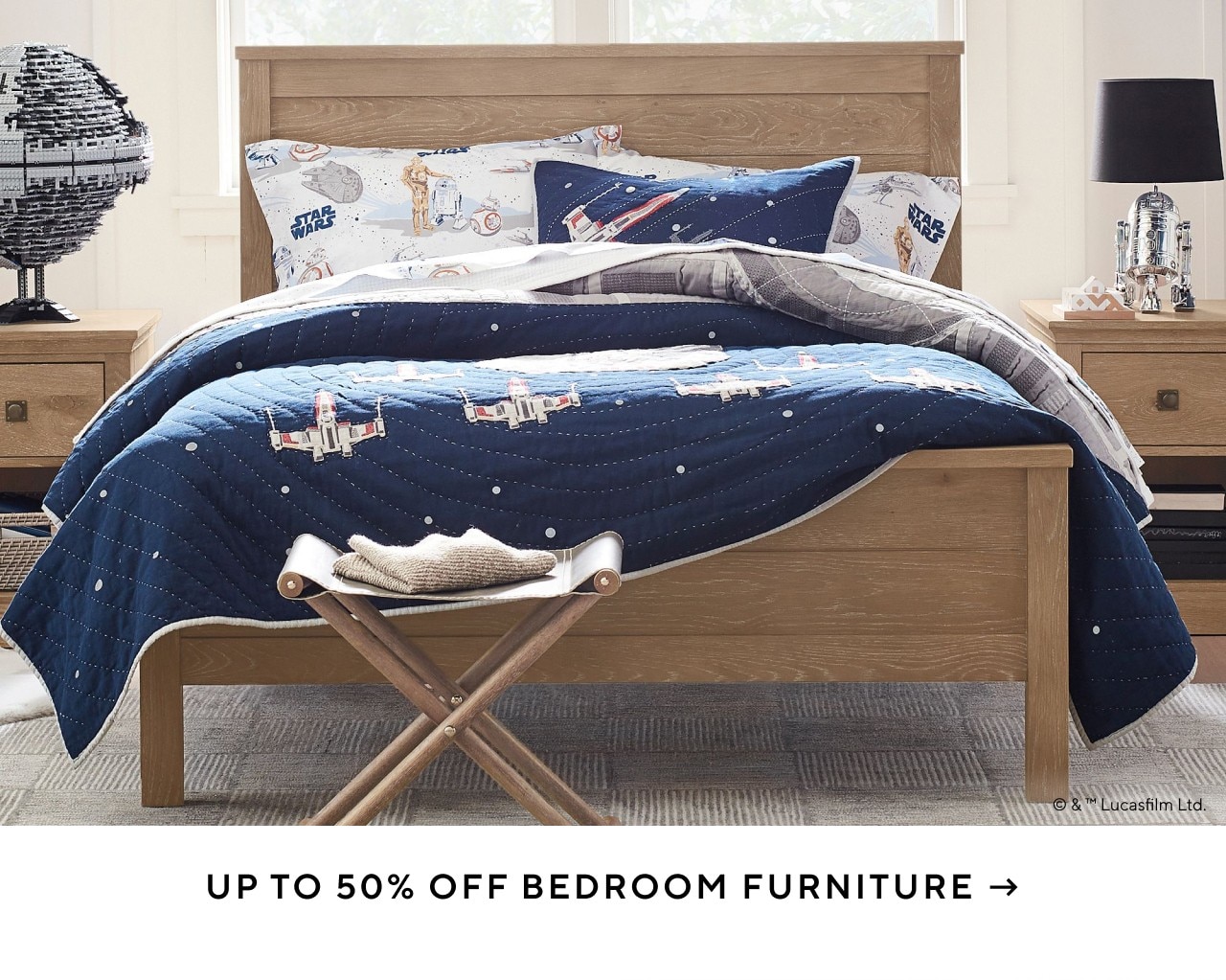 UP TO 50% OFF BEDROOM FURNITURE