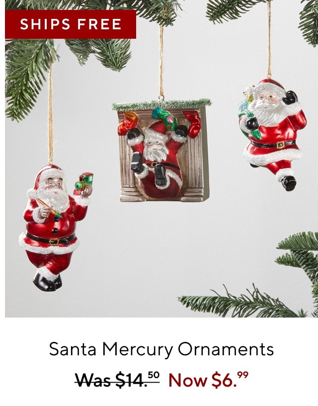 SANTA MERCURY ORNAMENTS