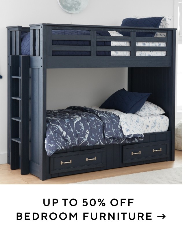 UP TO 50% OFF BEDROOM FURNITURE