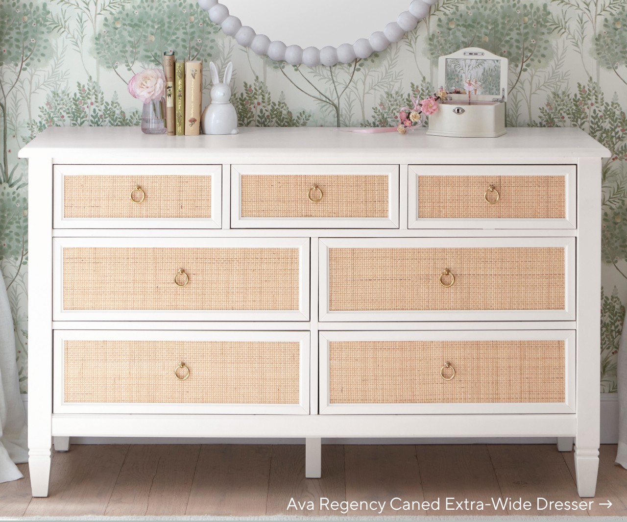 AVA REGENCY CANED EXTRA-WIDE DRESSER