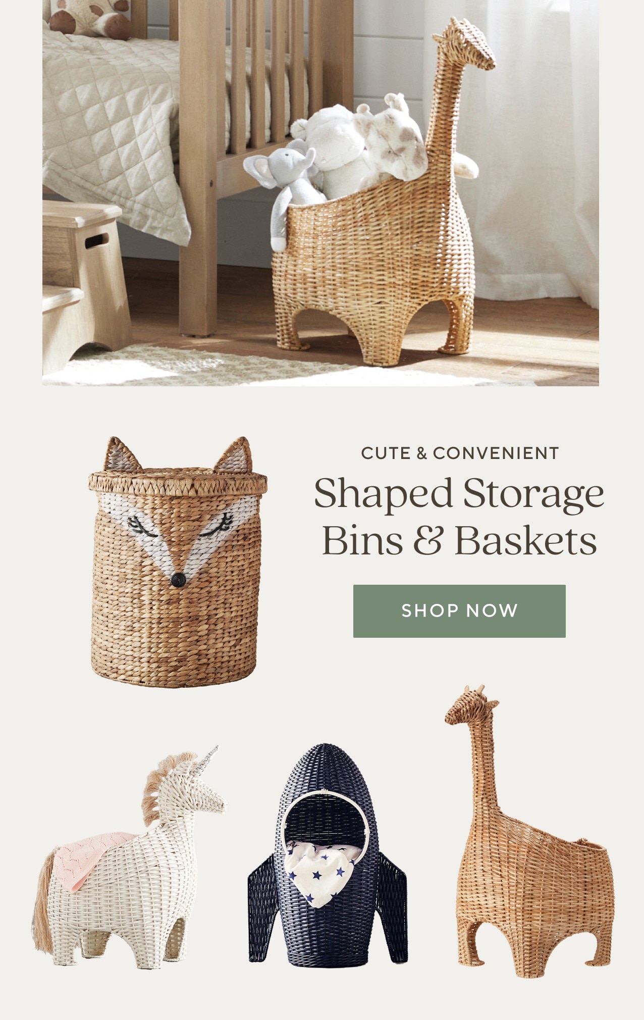 SHAPED STORAGE BINS & BASKETS