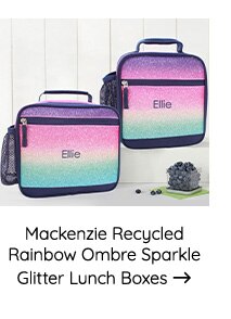 Mackenzie Rainbow Ombre Sparkle Glitter Lunch Boxes