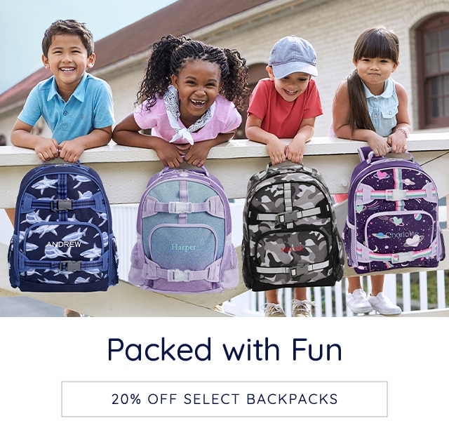  Packed with Fun 20% OFF SELECT BACKPACKS 