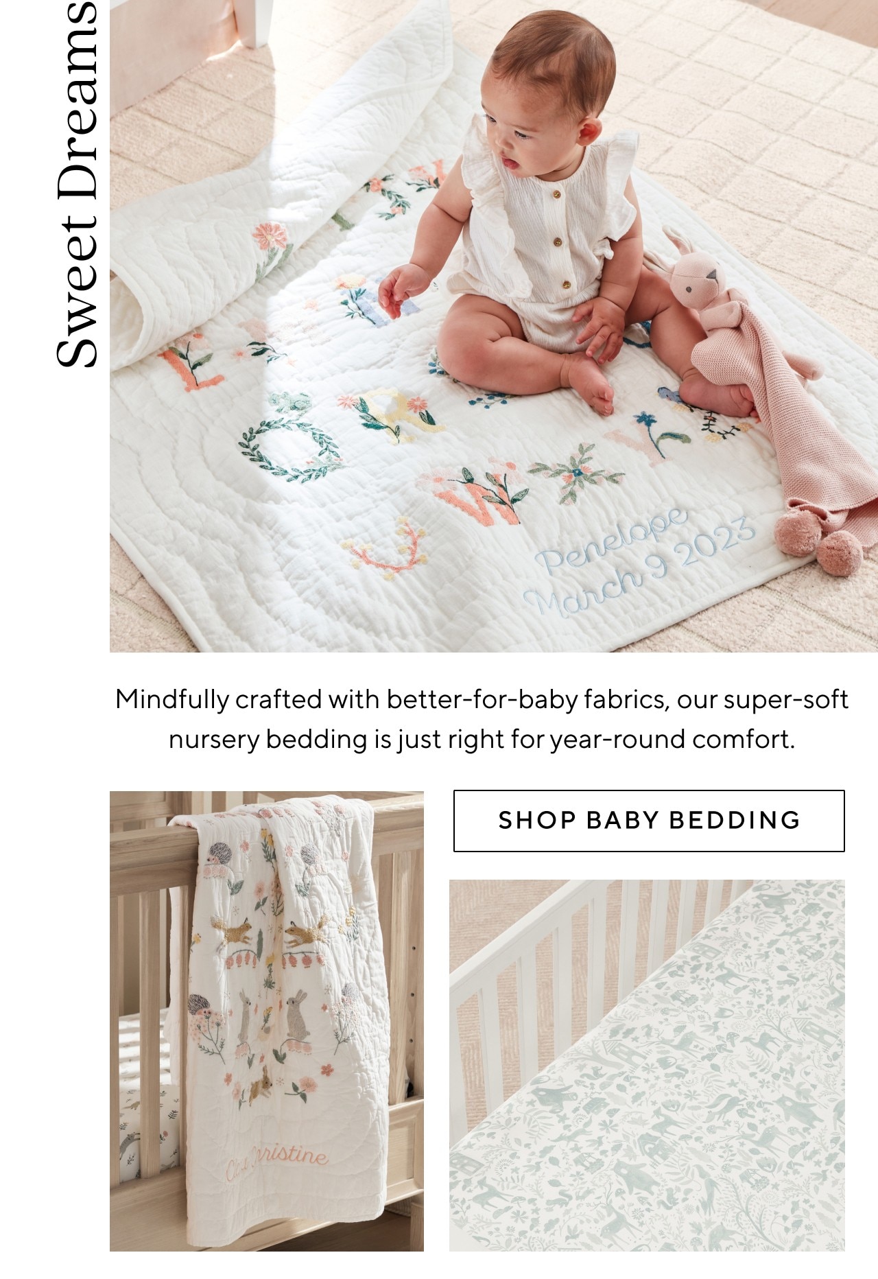 SWEET DREAMS - SHOP BABY BEDDING