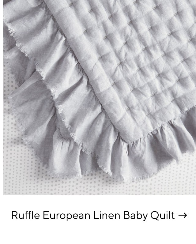 RUFFLE EUROPEAN LINEN BABY QUILT