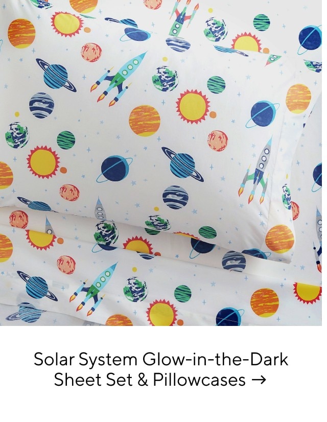 SOLAR SYSTEM GLOW IN THE DARK SHEET SET