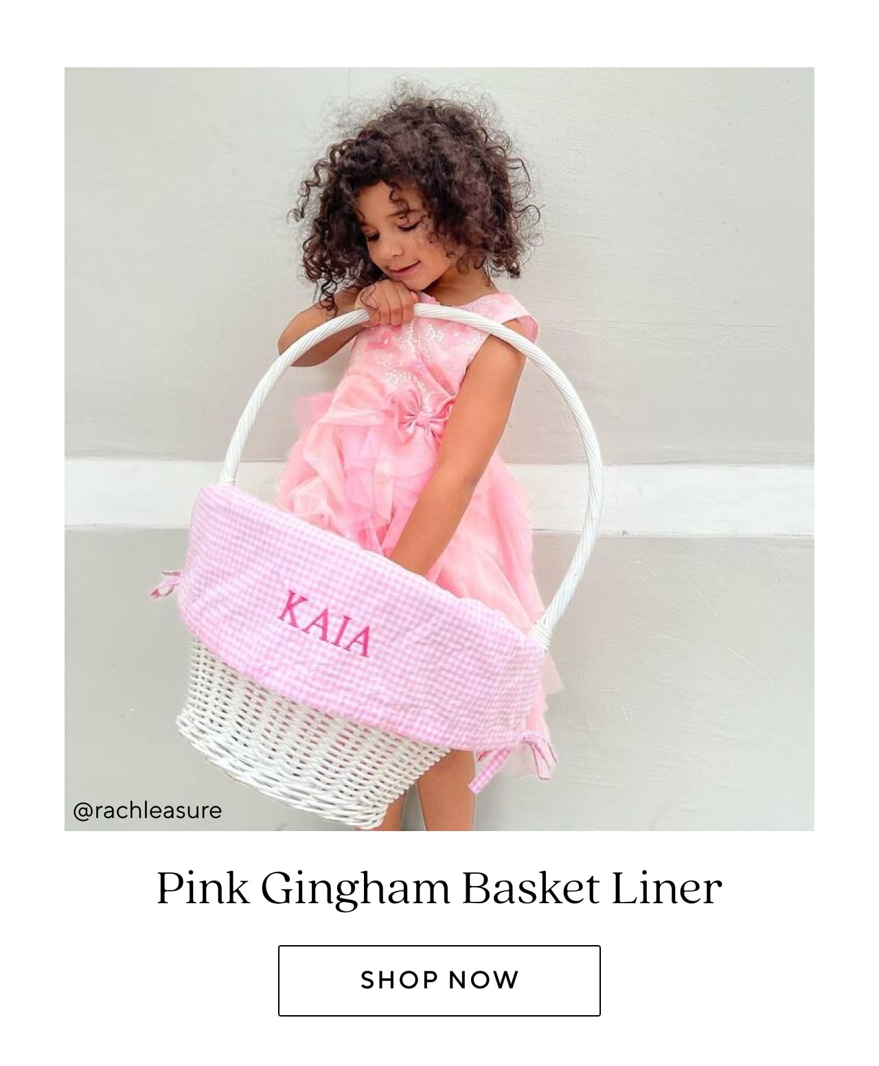 PINK GINGHAM BASKET LINER