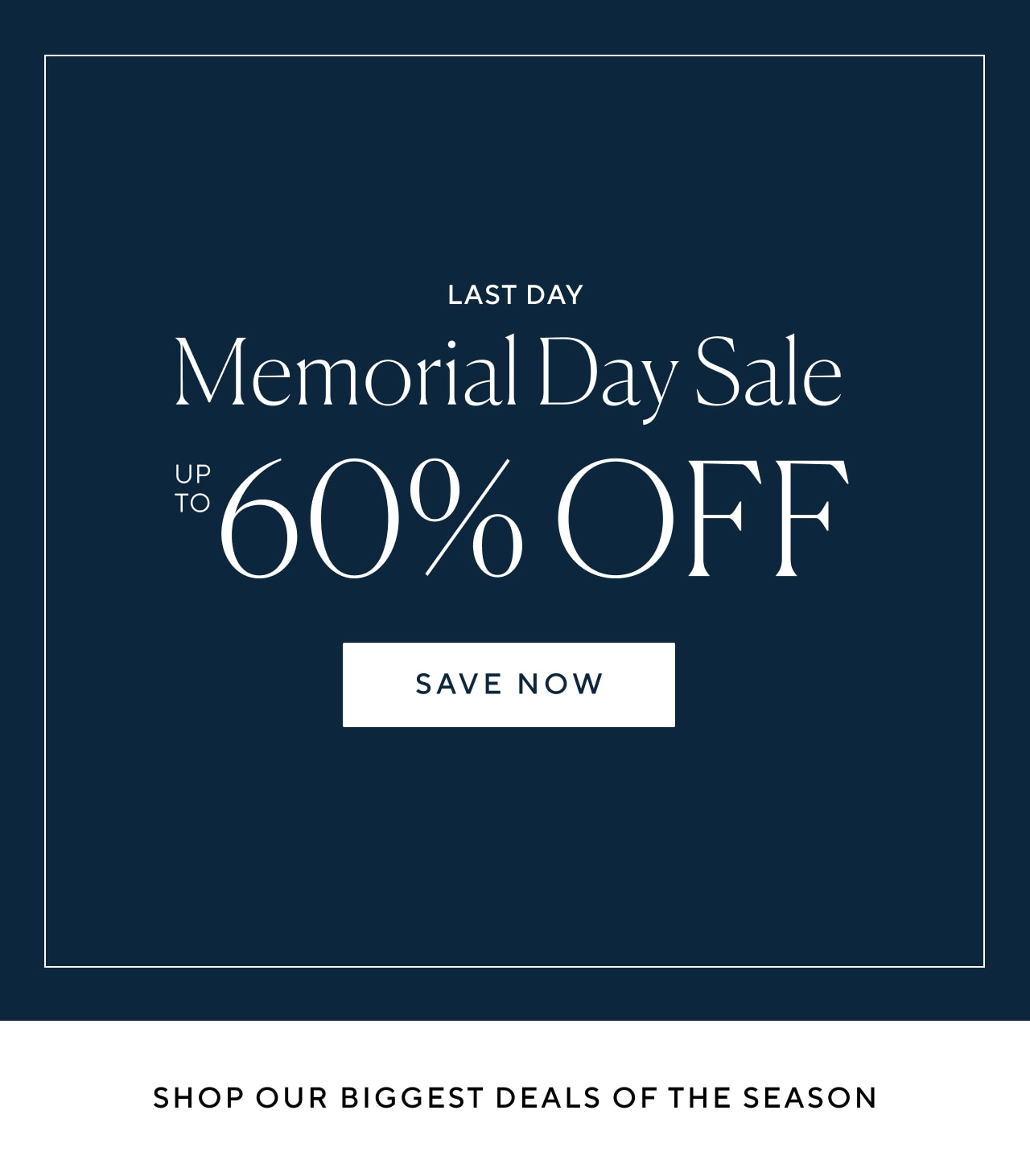 Memorial Day Sale - Up to 60% Off