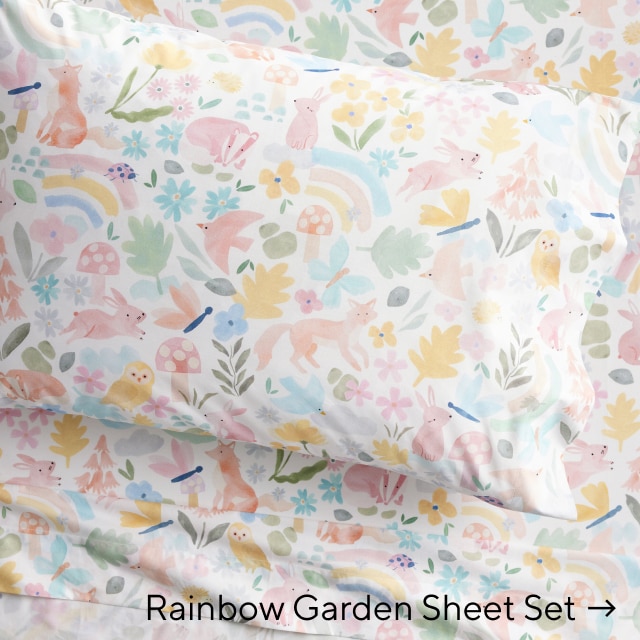 rainbow garden sheet set