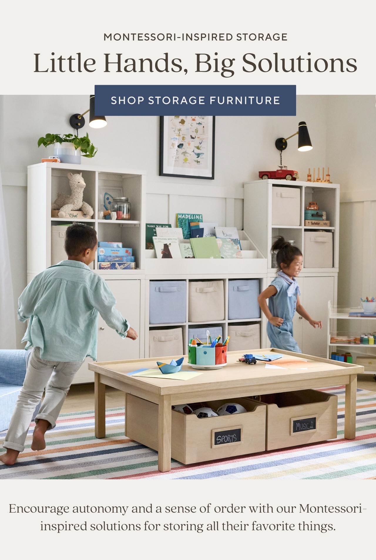 little hands, big solutions. shop storage furniture