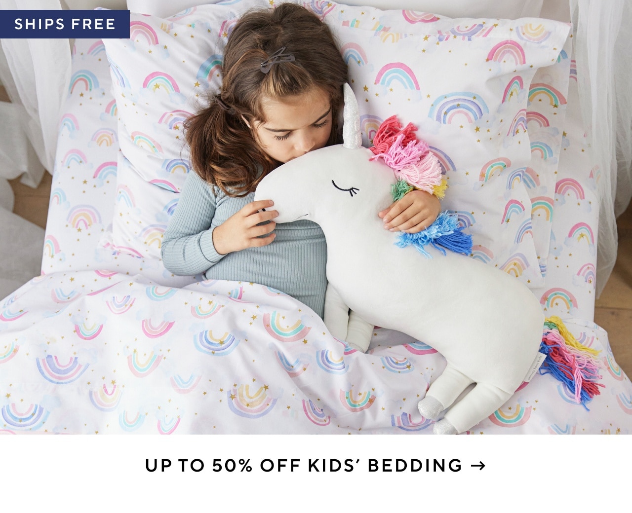 up to 50% off kids' bedding