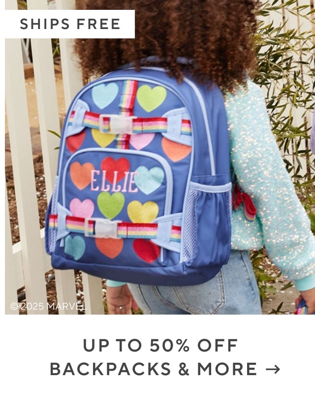 up to 50% off backpacks & more