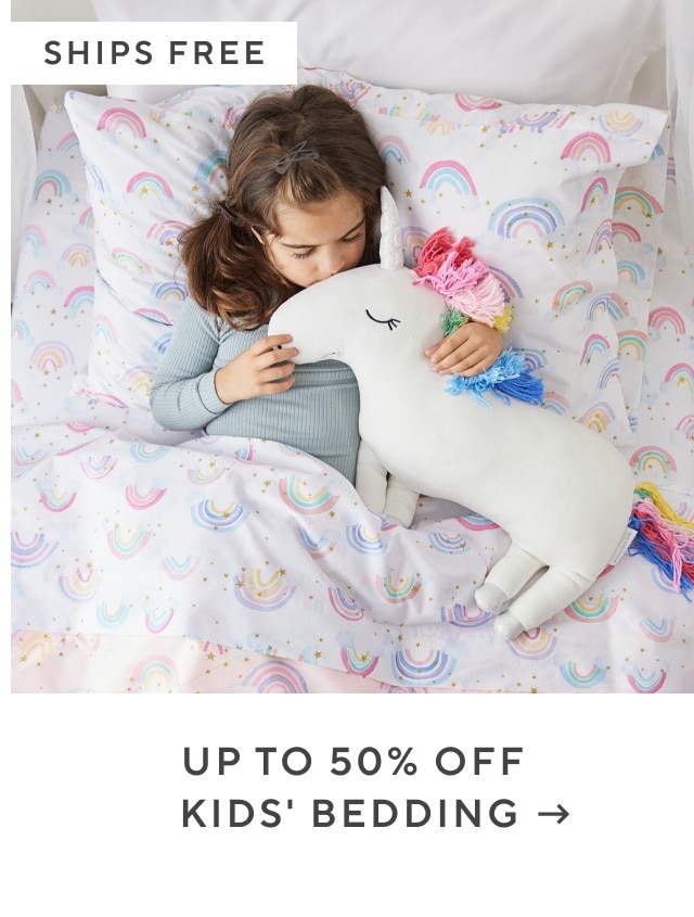 up to 50% off kids' bedding