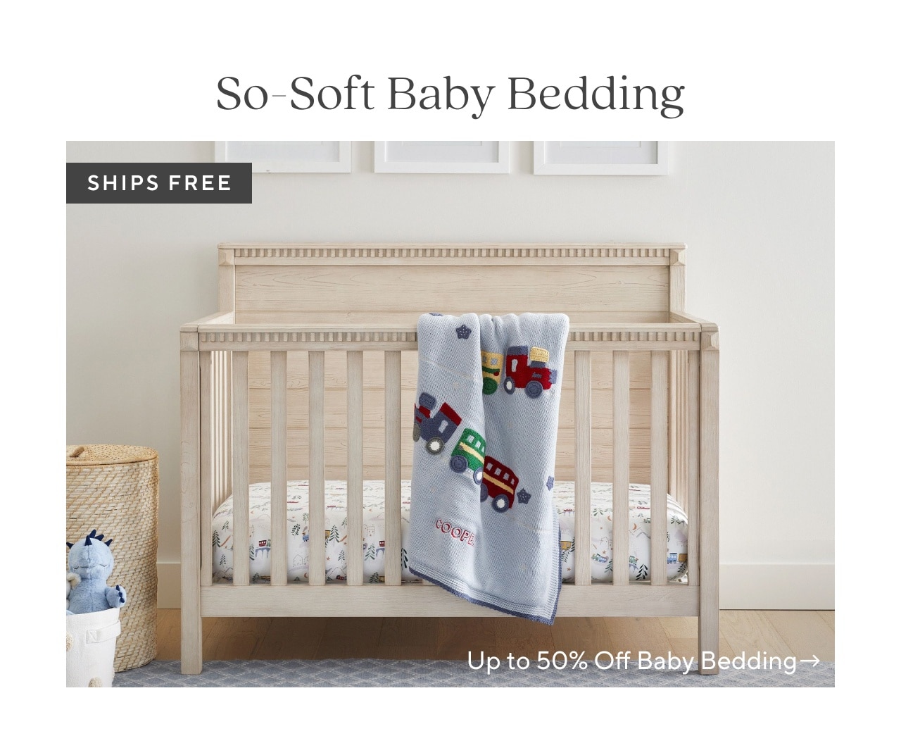 up to 50% off baby bedding