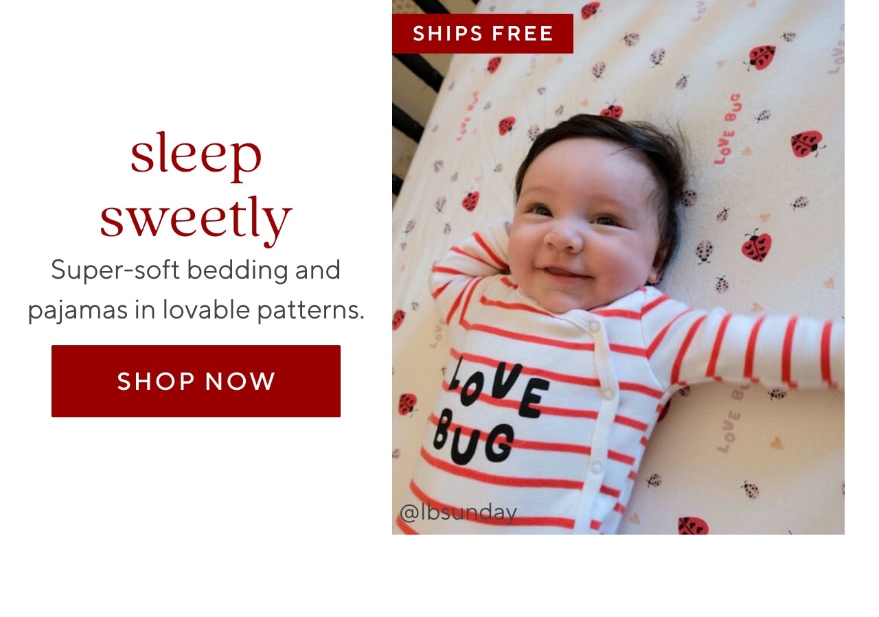 sleep sweetly. shop now